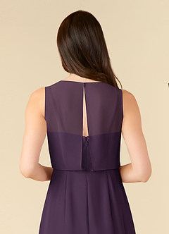 Azazie Marchioness Mother of the Bride Dresses Plum A-Line Scoop Pleated Chiffon Dress image6