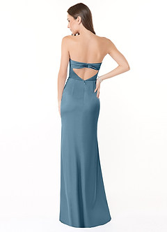 Azazie Leonis Bridesmaid Dresses Bermuda Mermaid Pleated Stretch Satin Convertible Dress image5
