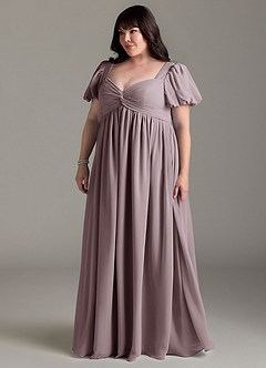 Azazie Madisynn Brautjungfernkleider für Schwangere Schleifen Chiffon Bodenlänge Kleid image8