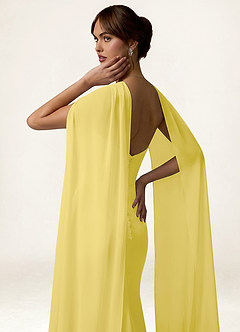 front Azazie Matching Color Chiffon Pearl Trim Scarf