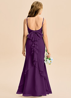 Azazie Lioren Junior Meerjungfrau-Linie Schleifen Chiffon Kleid Traube image5