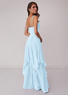 Barbie ♥ Azazie Bridesmaid Dresses Sky Blue A-Line Bow Chiffon Dress image2