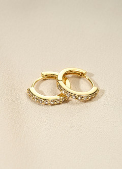 front Honeycomb Earrings With Embedded Small Diamond