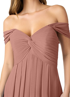 Azazie Kaitlynn Bridesmaid Dresses Cedar Rose Empire Ruched Chiffon Convertible Dress image5