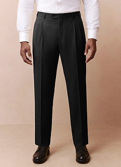 front Owen Black Lightweight Tailored Dress Pants
