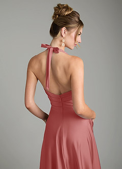 Azazie Tenaya Bridesmaid Dresses Antique Rose A-Line Sweetheart Neckline Stretch Satin Dress image2