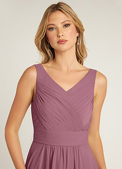 Azazie Pierrette Bridesmaid Dresses Vintage Mauve A-Line Pleated Chiffon Dress image5