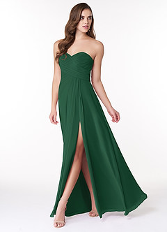 Azazie Arabella Allure Brautjungfernkleider Wandelbar A-Linie Herzausschnitt Chiffon Kleid Dunkelgrün image3