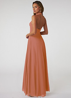 Azazie Tessie Bridesmaid Dresses MAI TAI A-Line V-Neck Pleated Chiffon Dress image2