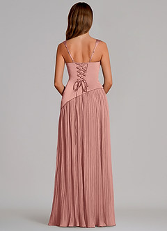 Azazie Stephanie Bridesmaid Dresses Rosette A-Line Pleated Stretch Satin Dress image5