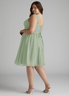 Azazie Angie Bridesmaid Dresses Dusty Sage A-Line Corset Chiffon Dress image12