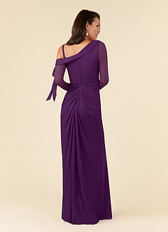 Azazie Marna Mother of the Bride Dresses Grape Sheath One Shoulder Mesh Dress image3