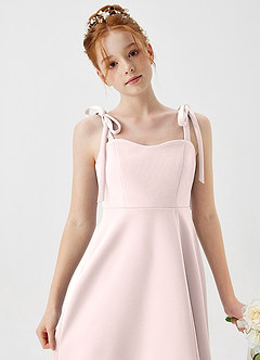 Azazie Rosey Junior Blushing Pink A-Line Sweetheart Neckline Stretch Crepe Dress image7