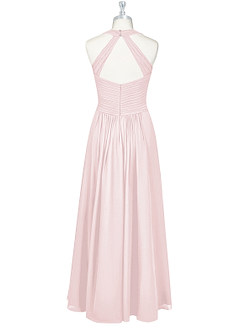 Azazie Claudia Robes de demoiselle d'honneur Robe Trapèze en Mousseline de soie Encolure en Forme de Cœur Rose Pâle image8