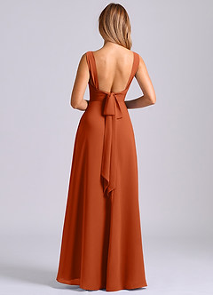 Azazie Beatrice Bridesmaid Dresses Burnt Orange A-Line Sweetheart Neckline Chiffon Dress image2