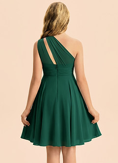 Azazie Charlize Junior Emerald A-Line Pleated Chiffon Dress image2