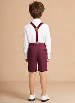 front Finn Borgoña Traje de pantalón corto de 4 piezas para niño