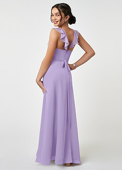 Azazie Emily Junior Lilac A-Line Ruched Chiffon Dress image4