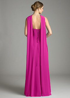 Azazie Ayla Abiti da Damigella Abito A-Line in Chiffon Scollo a Cuore Fucsia image10