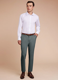 front Miles Gris Pantalones de vestir de seersucker