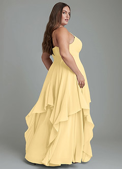 Azazie Zaina Vestidos de damas de honor Vestido Butter de Gasa de Línea A image8
