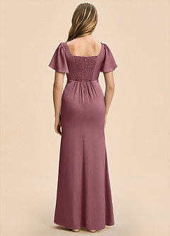 Azazie Chace Junior Desert Rose Sheath Stretch Satin Dress image2