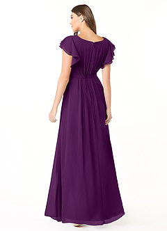 Azazie Daphne Modest Bridesmaid Dresses A-Line Ruffled Chiffon Floor-Length Dress image2