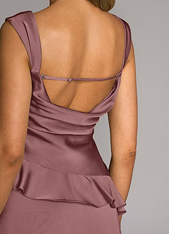 Azazie Sloane Bridesmaid Dresses Vintage Mauve A-Line Sweetheart Neckline Stretch Satin Dress image6