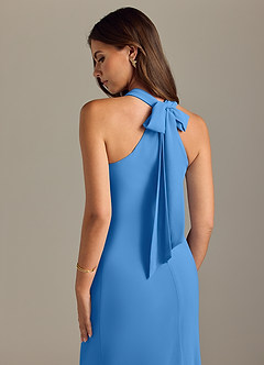 Azazie Doretta Bridesmaid Dresses Blue Jay Mermaid Pleated Chiffon Dress image2