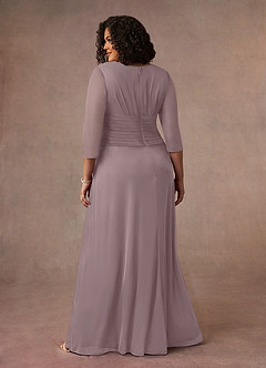 Azazie Annetta Abiti per la Madre della Sposa Abito A-Line in Maglia Plissettao con Scollo a V Dusk image9