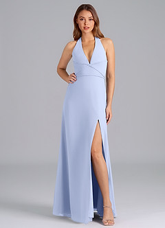 Azazie Odie Bridesmaid Dresses Ice A-Line Chiffon Dress image3