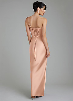 Azazie Sabrina Robes de demoiselle d'honneur Robe Sirène en Satin extensible Corset Or Rose image3