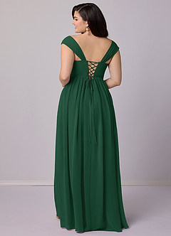 Barbie ♥ Azazie Bridesmaid Dresses Dark Green A-Line Corset Chiffon Dress image10