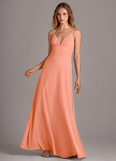 Azazie Amina Bridesmaid Dresses Sunset A-Line Chiffon Dress image1