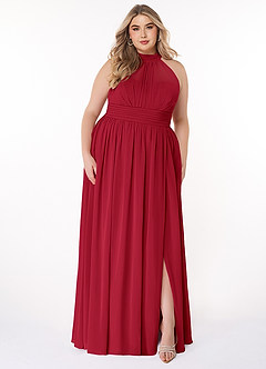 Azazie Iman Bridesmaid Dresses Scarlet A-Line A-Line Ruched Chiffon Dress image8