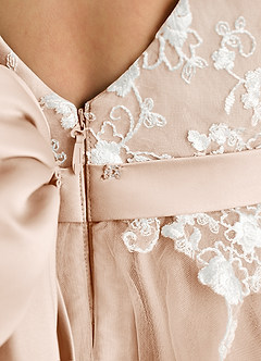 Azazie Butterfly Flower Girl Dresses English Rose A-Line Lace Dress image5