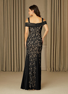 Azazie Claribel vestidos de madre de la novia Vestido de Negro de Encaje de Sirena con Vestidos sin tirantes image2