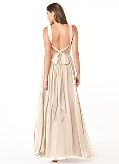 Azazie Dionne Final Sale White Alabaster A-Line Corset Chiffon Dress image2