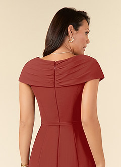 Azazie Bailora Abiti per la Madre della Sposa Abito Sirena in Chiffon Increspato Terracotta image5