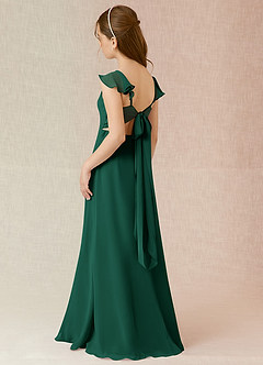 Azazie Everett Junior Emerald A-Line Chiffon Dress image4