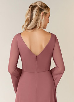Azazie Teraso Kleider für die Brautmutter A-Linie Plissee Gittergewebe Kleid Wüstenrose image6