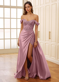 Rowane Dusty Pink Corset Rhinestone Sheer Lace Prom Dress image8