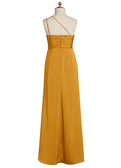 Azazie Eren Junior Etui Plissee Stretch-Satin Kleid Butterscotch image7