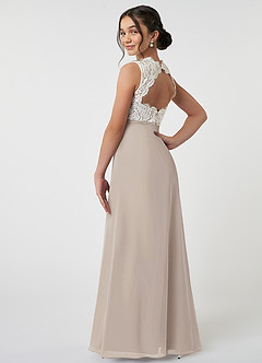 Azazie Rana Junior Frost A-Line Lace Chiffon Dress image4