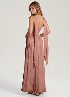 Azazie Tierney Brautjungfernkleider Wandelbar A-Linie Schulterfrei Chiffon Kleid Zedernrose image4