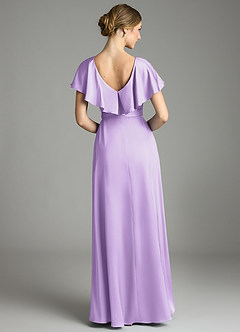 Azazie Lainey Vestidos de damas de honor Vestido de Lila de Satén Elástico de Corte en A con Con bolsillos image7