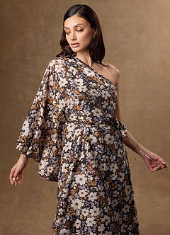 Mora Black Multi Midi Dress image6