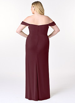 Azazie Tessa Bridesmaid Dresses Cabernet Sheath Sweetheart Off-The-Shoulder Mesh Convertible Dress image9