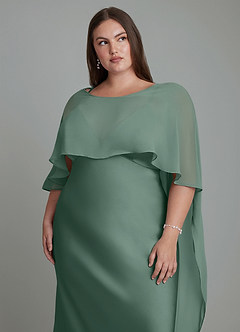 Azazie Stefania Robes de demoiselle d'honneur Robe Trapèze en Satin extensible Eucalyptus image14