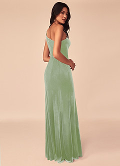 Azazie Kala Bridesmaid Dresses Dusty Sage A-Line One Shoulder Velvet Dress image4